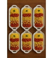 6'lı Beyaz Tavuk Dünyası Servis ve Sunum Tabağı 32x14 cm