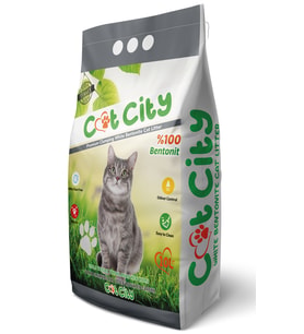 Cat City Doğal Bentonit Topaklanan Kedi Kumu 10 Lt Aktif Karbonlu