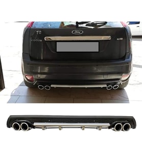Ford Focus 2 Hatchback Gri Difüzör Çiftli Yuvarlak Egzoz Görünümlü D Tip Difizör 2004 - 2010