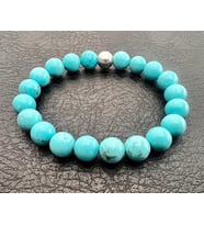 Nunuki Turkuaz Doğaltaş Unisex Kadın Erkek Mavi Esnek Bileklik Turquoise Stretch Gemstone Unisex Bracelet  Yılbaşı Hediyesi Öğretmenler Günü Hediyesi Doğum Günü Hediyesi Christmas Gift New Year Gift Teacher GiftNUBR0002