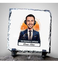 Kişiye Özel Hediye Karikatürlü En İyi Erkek Spiker Dekoratif Taş