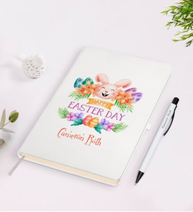 BK Gift Kişiye Özel Paskalya Bayramı Beyaz Defter ve Kalem Seti-7
