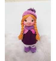 Örgü Saçlı Tonton Bebek Amigurumi Organik Oyuncak