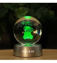 Kişiye Özel Ayıcık Temalı 3D Renkli Işıklı Cam Küre