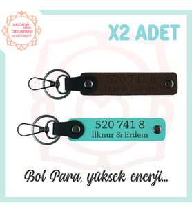 Koyu Kahve-Turkuaz, İsminize Özel Tasarım Manevi Güç, Özel Hediye 520 741 8 Başarı 2'li Anahtarlık