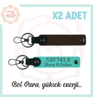 Koyu Kahve-Turkuaz, İsminize Özel Tasarım Manevi Güç, Özel Hediye 520 741 8 Başarı 2'li Anahtarlık