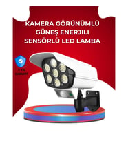Mey İthalat® Uzaktan Kumandalı Güneş Enerjili LED Güvenlik Lambası Kamera Tipi Hareket Sensörlü