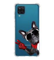PrintiFy Samsung Galaxy A22 Uyumlu Köpek 2 Baskılı Şeffaf Köşe Korumalı Antişok Kılıf