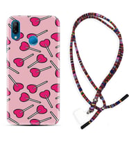 Huawei P20 Lite Mate 10 20 Lite Pro P40 Lite KılıfBoyun Asklı Rasta Silikon Heart Lollipop 1414