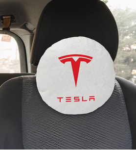 BK Gift Tesla Tasarımlı Yuvarlak Araç Koltuk Yastığı-1