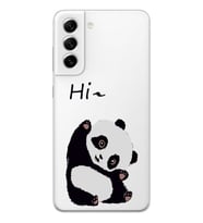 Samsung Galaxy S21 FE Uyumlu Sevimli Panda Desenli Şeffaf Telefon Kılıfı