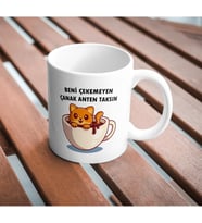 Çekemeyen Anten Taksın Komik Baskılı Kupa Bardak Hediyelik Çay Kahve Kupası Coffee Mug