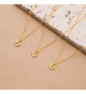 Kişiye Özel 925 Ayar Gümüş Minimal Kilit Tasarım Melek Numarası Kolye (Gold)