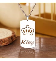 Kişiye Özel 925 Ayar Gümüş King Kolye (Gümüş)