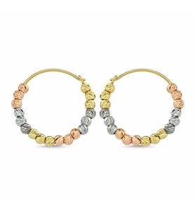 Dorikalı Altın Küpe TriaColor  14K Gold