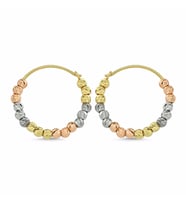 Dorikalı Altın Küpe TriaColor  14K Gold