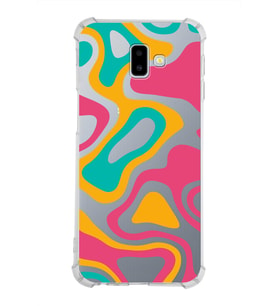 Samsung Galaxy J6 Plus  Köşe Korumalı Antişok Kapak Renkli Desen Tasarımlı Şeffaf Silikon Kılıf