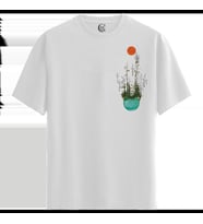 Surreal Forest - %100 Pamuklu Erkek Beyaz Tişört - Premium Quality (Siyah - Beyaz)