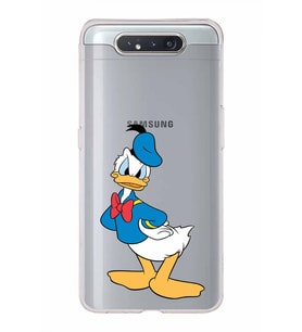 Samsung Galaxy A80  Kapak Donald Duck Tasarımlı Şeffaf Silikon Kılıf
