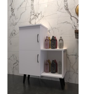 ESYAH Beyaz 2 Kapaklı Açık Raflı Banyo Dolabı
