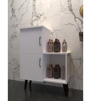 ESYAH Beyaz 2 Kapaklı Açık Raflı Banyo Dolabı