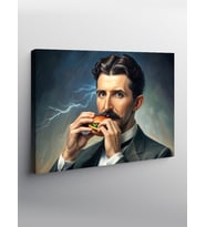 Kanvas Tablo Nikola Tesla Ve Hamburger
