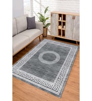 Dijital Kaymaz Taban Yıkanabilir Renkli Salon Halısı Mutfak Halısı Yolluk ND-SD-583 (Gri)