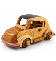 Ahşap Klasik Araba Maketi (Volkswagen Beetle Tarzı)