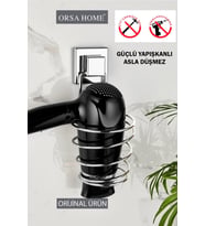 Kare Güçlü Macun Yapışkanlı Saç Kurutma Makine Askısı Krom Fönlük