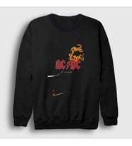 Presmono Unisex Siyah Black Ice Fire AC/DC Sweatshirt 5955tt