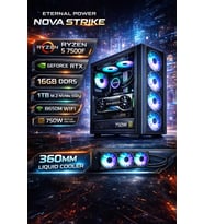 Eternal Power NOVA STRIKE Ryzen 5 7500F RTX 5070 Ti 16GB DDR5 1TB M.2 B650M WIFI 750W 360mm Gaming PC