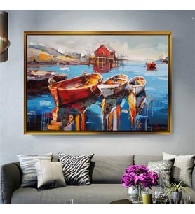 Altın Çerçeveli dekoratif tablo l696 (Gold)