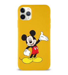 Apple iPhone 11 Pro Uyumlu Lansman Kılıf Mickey Mouse Tasarımlı Altı Kapalı İçi Kadife Kaplı  Kapak (Şeffaf)