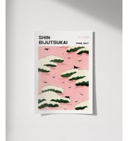 Çerçevesiz Poster Shin Bijutsukai Pembe Gökyüzü (Çok Renkli)