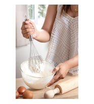 Lüks Örgülü Paslanmaz Çelik Çırpıcı & Profesyonel Hamur Ve Sos Karıştırıcı (32 cm)