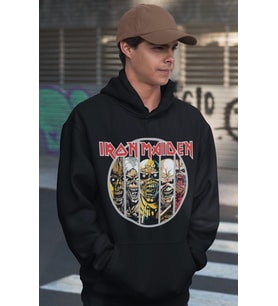 Iron Maiden Rock Metal Müzik Grubu Baskılı Unisex Oversize Hoodie