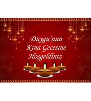 Kına Gecesi Mum Desenli Afiş Arka Plan Fon -