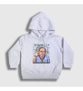 Presmono Unisex Çocuk Beyaz Quantum Physics Scientist Albert Einstein Kapüşonlu Sweatshirt 338652tt