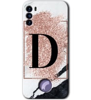 Reeder S19 Max Pro S Kılıf HD Desen Baskılı Arka Kapak - Pembe Mermer Desenli D Harfi