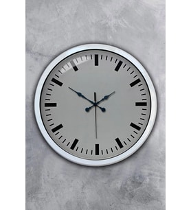 40 cm Beyaz Metal Sade Duvar Saati
