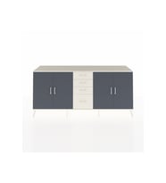 Hyperion Konsol 2 Raflı 4 Çekmeceli 4 Kapaklı 220x44x99 Aytaşı-Antrasit/Aytaşı