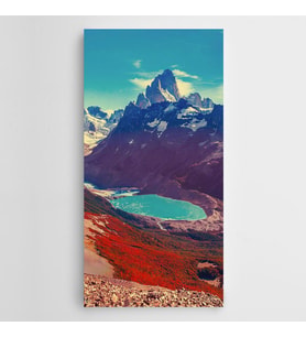 Göl Dağlar Manzara Panoramik Kanvas Tablo
