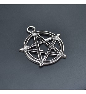 Pentagram Yıldızı Kolye Ucu - Antik Gümüş Kaplama - Kod:109