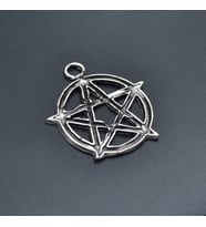 Pentagram Yıldızı Kolye Ucu - Antik Gümüş Kaplama - Kod:109