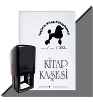 Kişiye Özel Köpek Silüet 13 Tarihli Otomatik Kitap Kaşesi (Siyah)