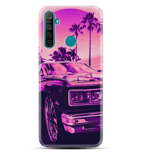 Realme 5i 5 Pro 6i 7 Pro 8 Kılıf Desemli Silikon Mor Araba 1711