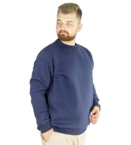 Mode XL Erkek Sweatshirt Bisiklet Yaka Basic 20131 İndigo