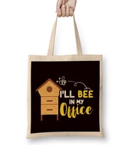Beekeeper In My Office Honey Bee Apiarist Beekeeping Insect Bez Çanta Uzun Saplı