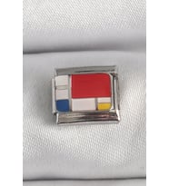 316L Çelik Gümüş Renk Karışık Renk Portre Model Nomination Charm 5886 - HPSBYI5655-9506