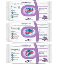 Bingo Clean Yüzey Temizlik Havlusu 96 Yaprak Lavanta Kokulu Plastik Kapaklı (3 Lü Set) 288 Yaprak